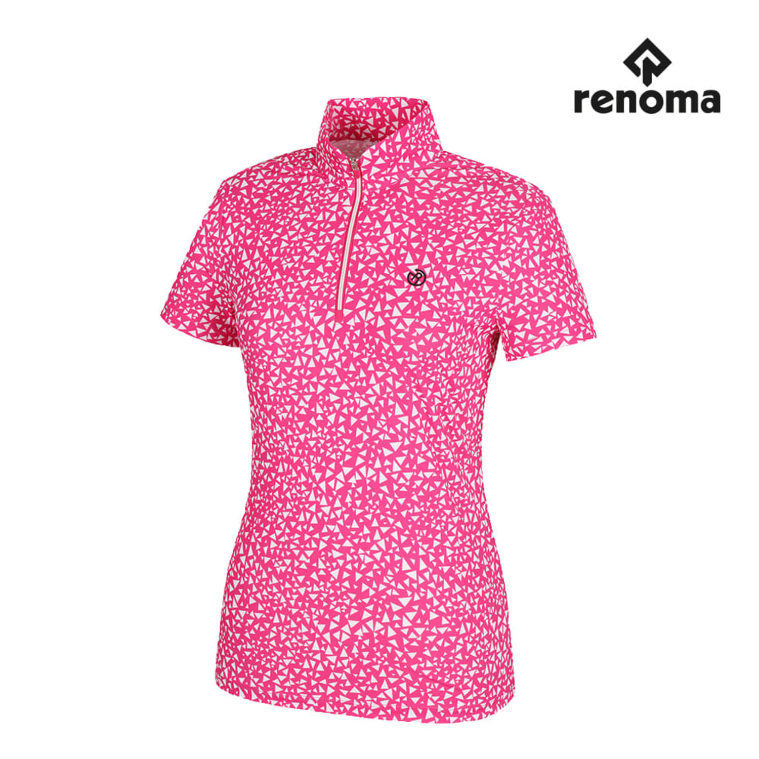 [레노마골프]여성 삼각 패턴 반집업 반팔 티셔츠 RWTHH6118-403_G