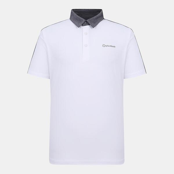 [테일러메이드] 남성 등판 블록 카라 반팔 티셔츠 TMTYM2160-100