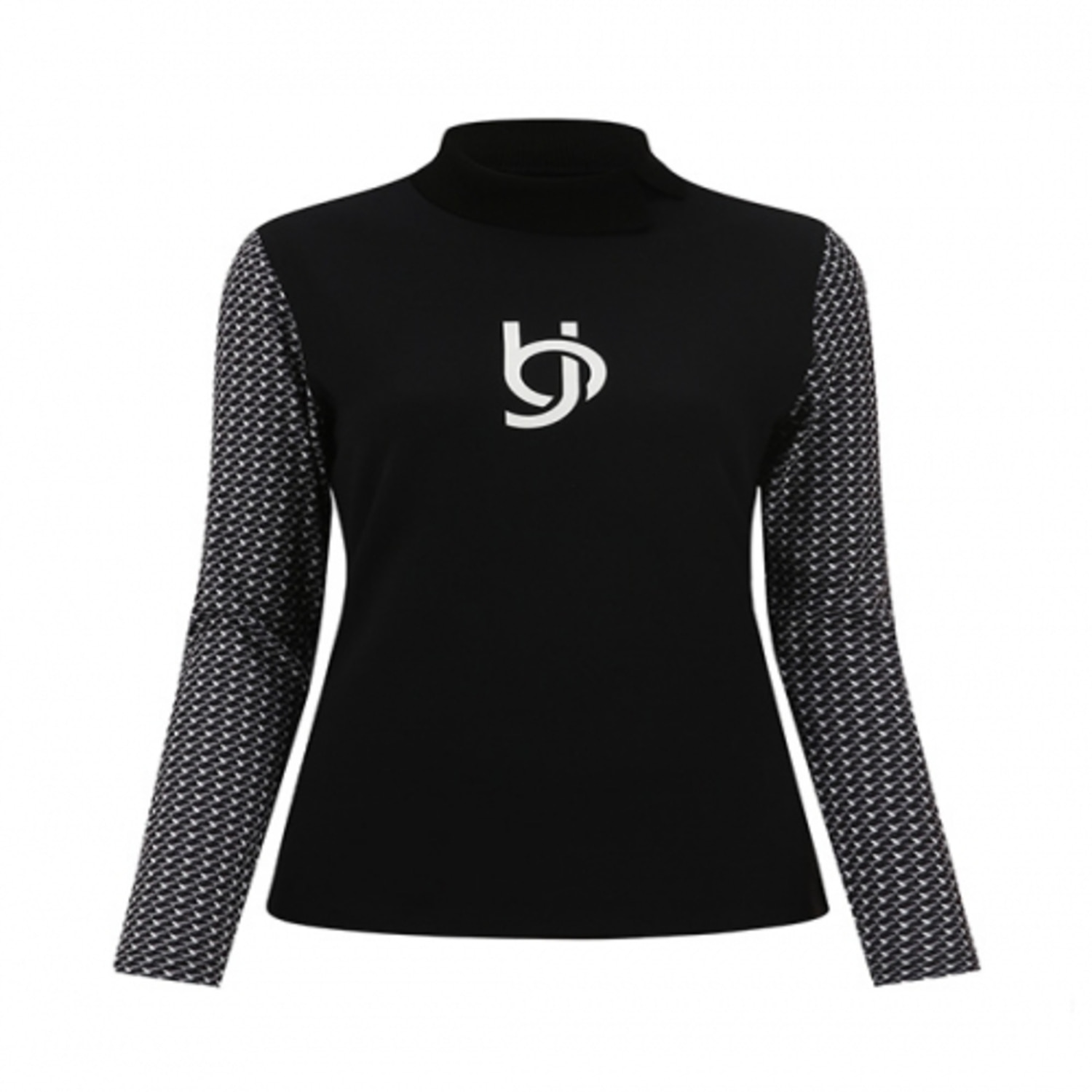 [GSH] 벤제프 여성 프린트소매 니트넥 티셔츠 Black BM4QWTS502