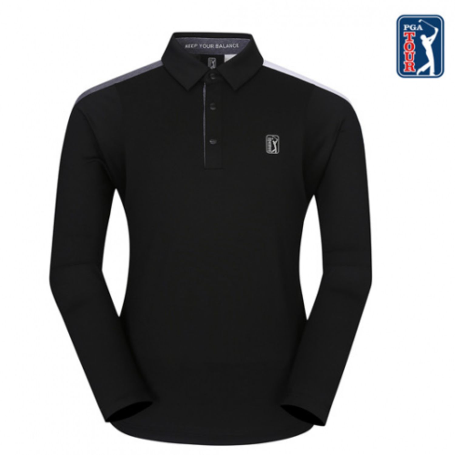 [GSH] PGA TOUR&amp;LPGA 남성 컬러배색 동체패턴 긴팔 티셔츠 L213TL102P