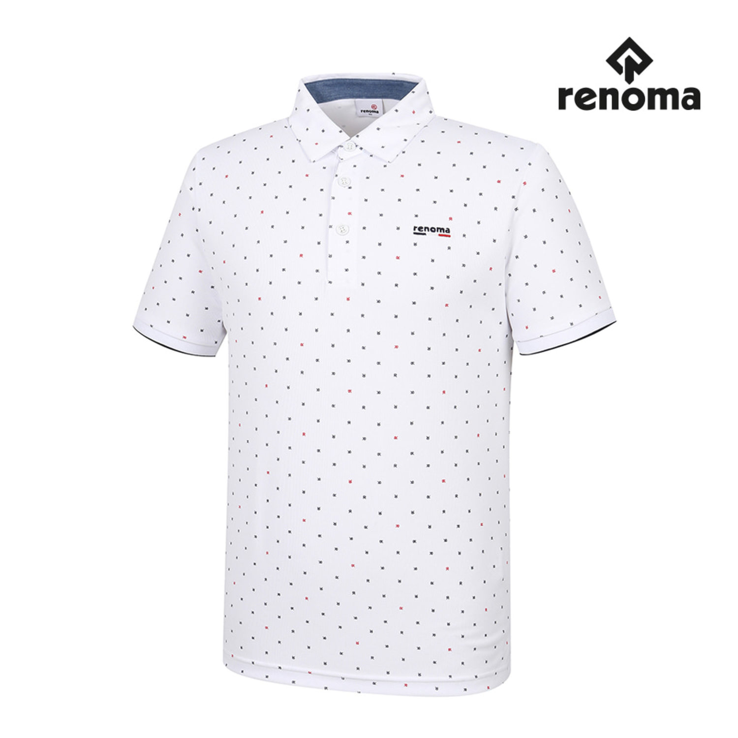 [레노마골프]남성 로고 R 패턴 카라 반팔 티셔츠 RMTPI2105-100_G