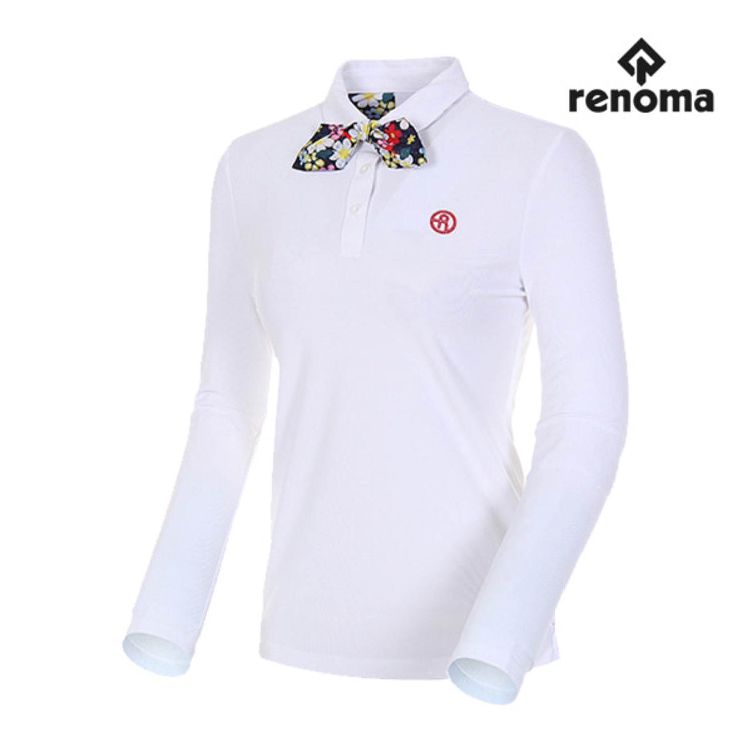 [레노마골프] 여성 꽃무늬 스카프 카라 티셔츠 RWTPH5102-100_G
