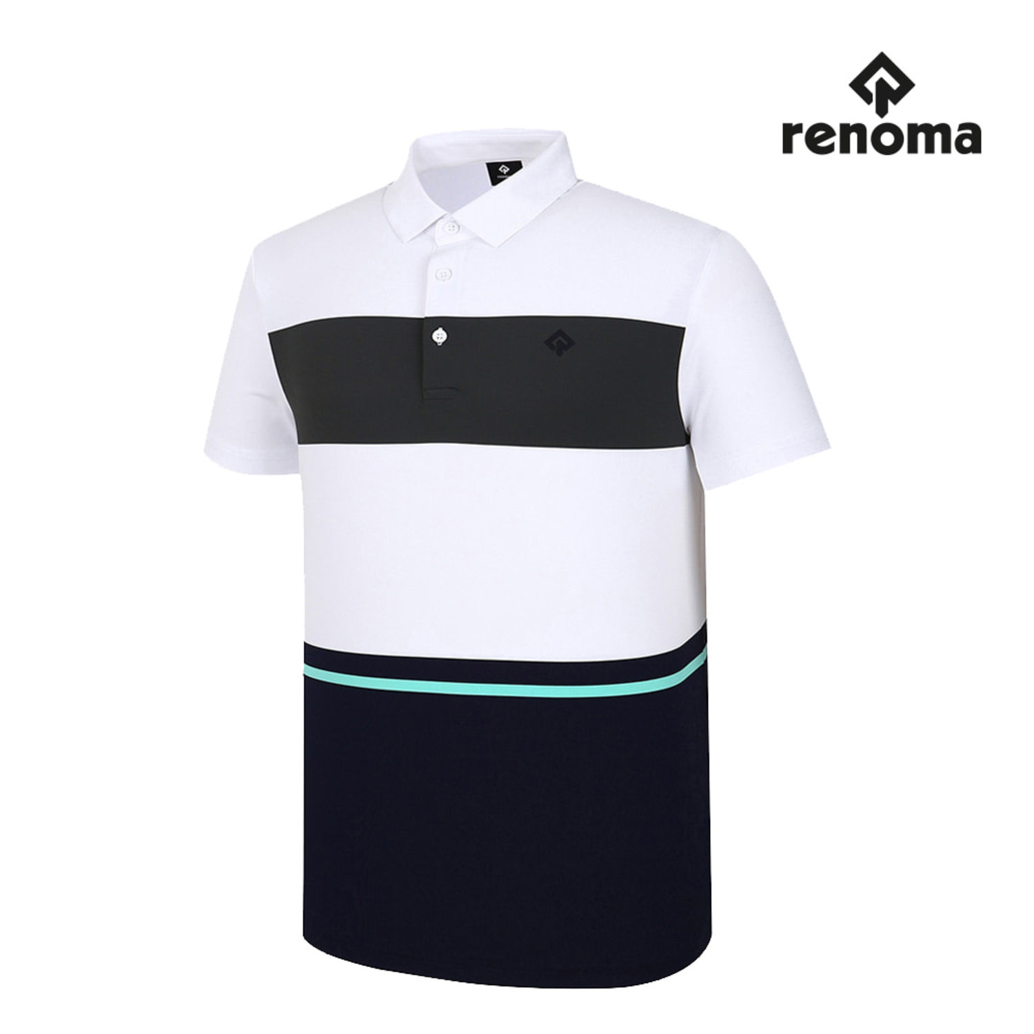 [레노마골프]남성 컬러 블록 카라 반팔 티셔츠 RMTYJ2136-100_G