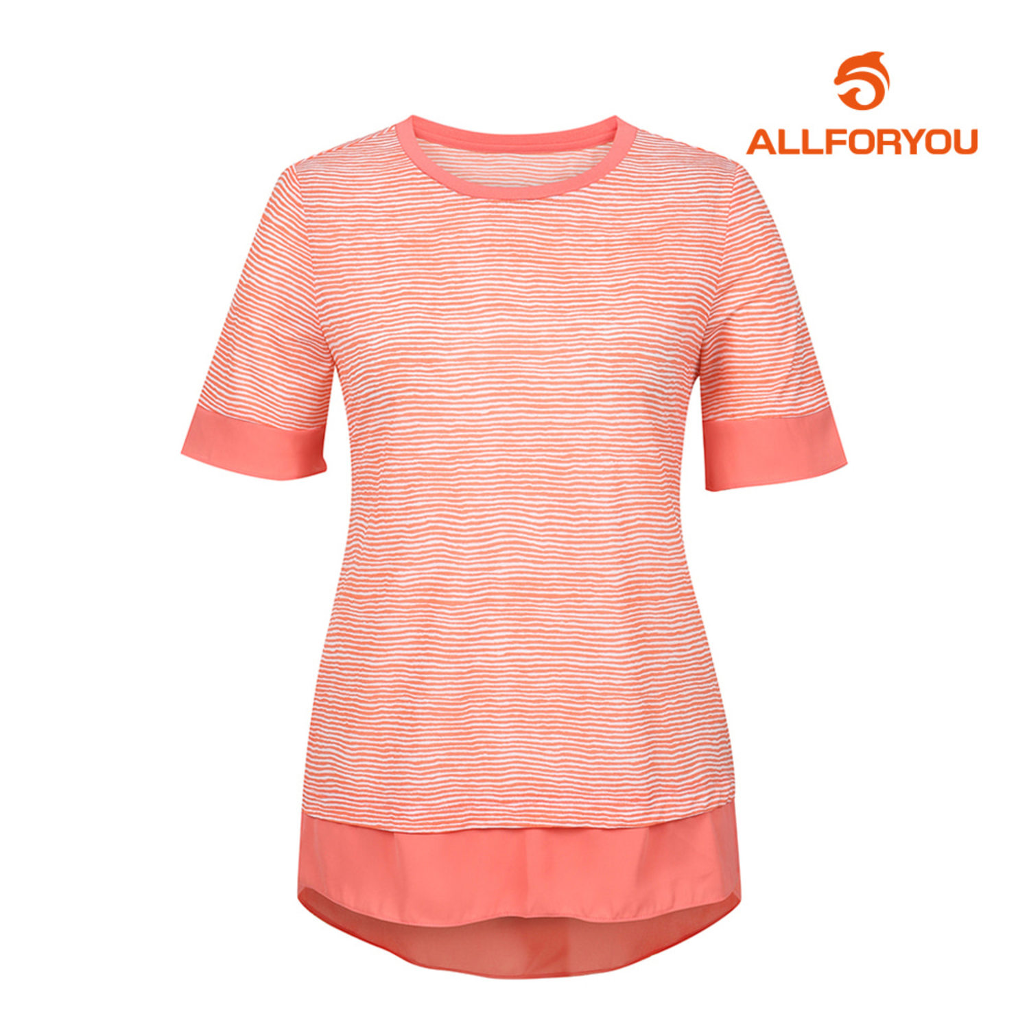 [올포유] 여성 패턴 배색 반팔 티셔츠 AWTRI6160-304_G