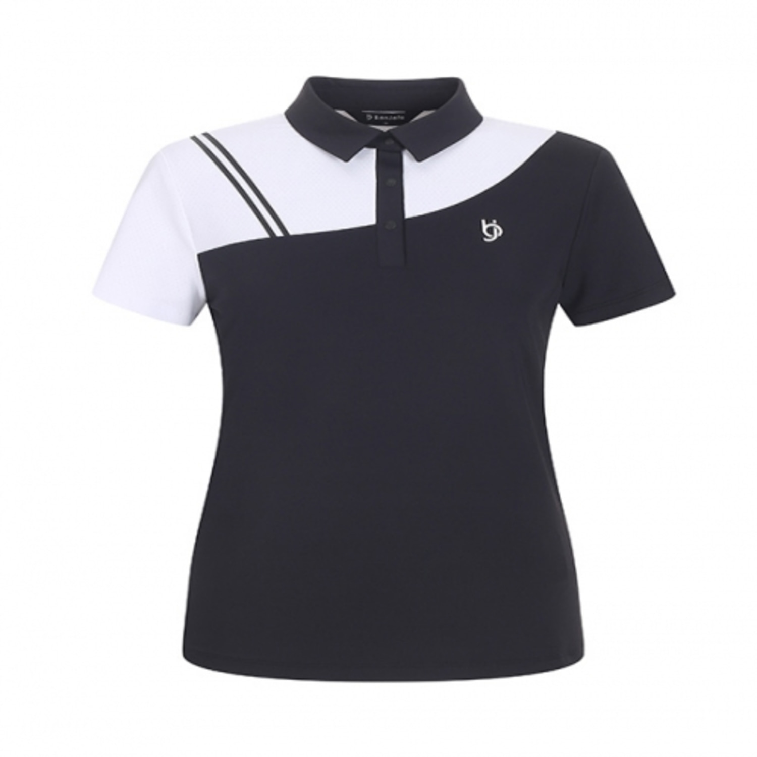 [GSH] 벤제프 여성 가슴곡선 컬러배색 티셔츠 Black BN2QWTS811