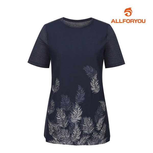 [올포유] 여성 나뭇잎 반팔 티셔츠 AWTRI6155-915_G