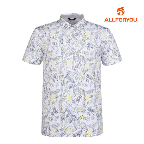 [올포유] 22SS 남성 냉감 나뭇잎패턴 카라 반팔 티셔츠 AGTYL4321-100_G