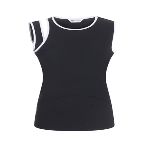 [GSH] 벤제프 여성 라운드 슬리브리스 티셔츠 Black BN2QWTN902