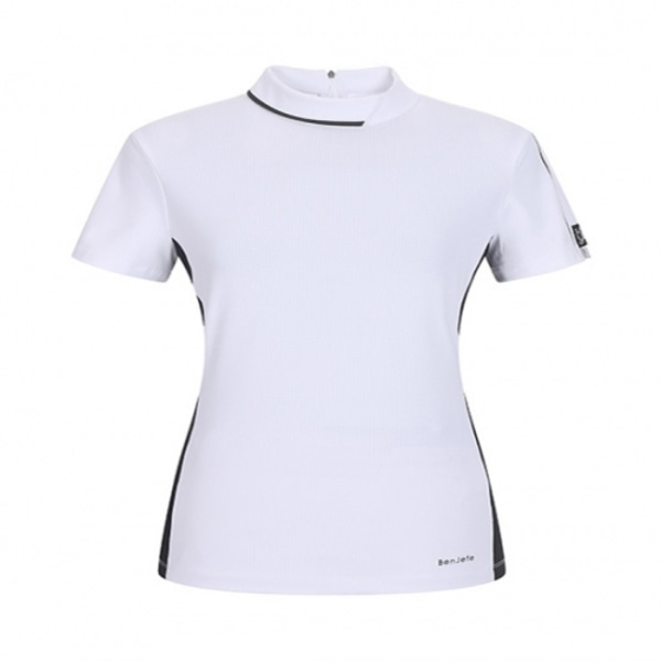 [GSH] 벤제프 여성 반목 사이바 배색 티셔츠 White BN2QWTL805