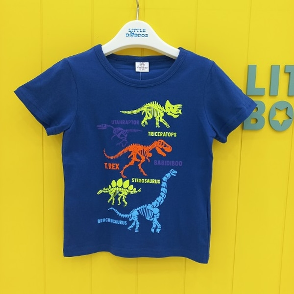 [GSH] 리틀밥독 바비하우스 남아 공룡시리즈 공룡뼈 반팔 티셔츠 H222MTS12