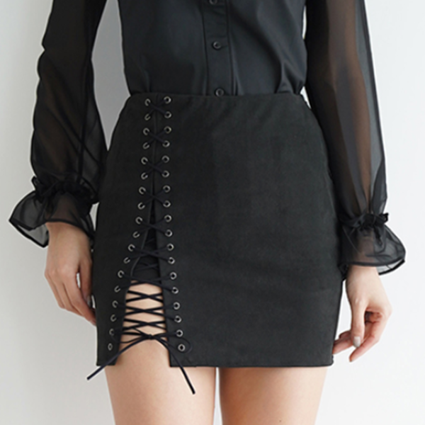 [JJA] 제이제인 스트링 스커트 String Skirt (Black) J1S59SK05BK