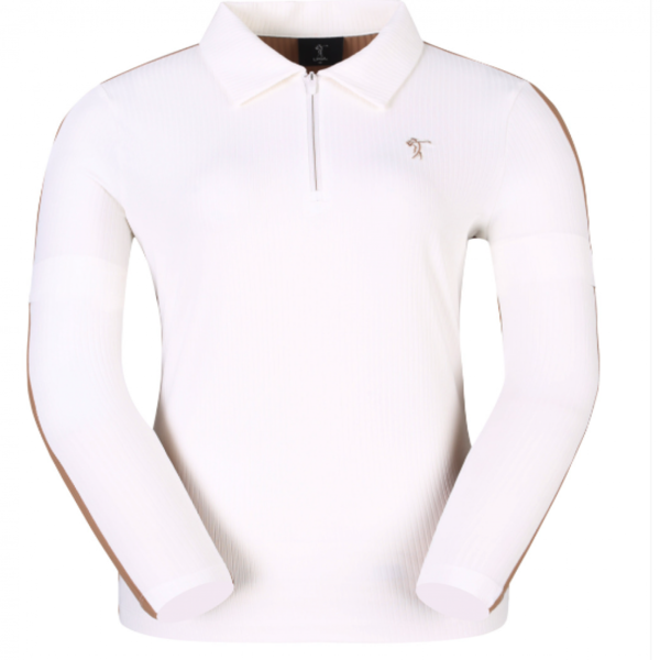 [GSH] PGA TOUR&amp;LPGA 여성 골지 하이넥 반집업 티셔츠 L223TL502P00