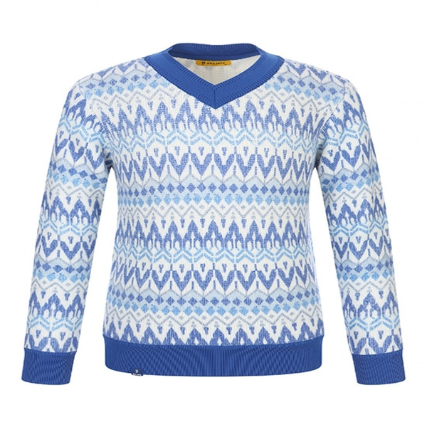 [GSH] 벤제프 남성 패턴 브이넥 스웨터 Blue BN5QMSP204
