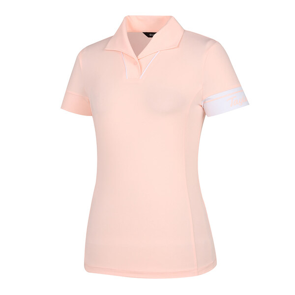 [테일러메이드] 22SS 여성 소매 배색 변형 카라 반팔 티셔츠 TWTYL6142-403