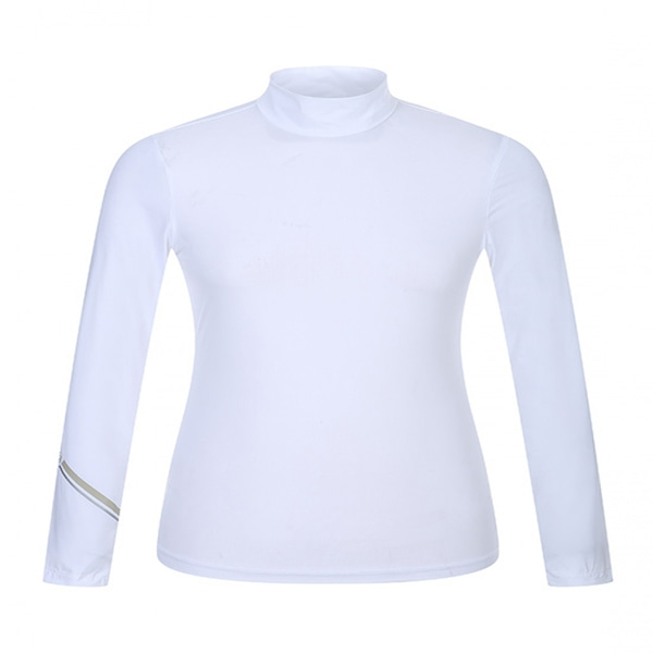 [GSH] 벤제프 여성 소매사선프린트 반목티셔츠 White BO1KWTL591