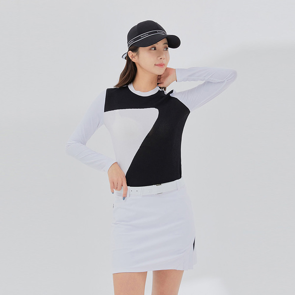 [테일러메이드] 여성 컬러 블록 라운드 티셔츠 TWTHL5246-100