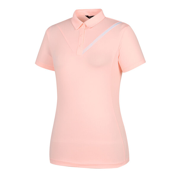 [테일러메이드] 여성 사선 로고 배색 카라 반팔 티셔츠 TWTYL6741-403