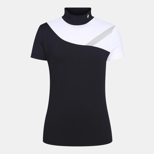[레노마골프]여성 컬러 블럭 하이넥 반팔 티셔츠 RWTHJ6122-199