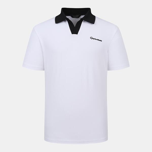 [테일러메이드] 남성 변형 카라 배색 반팔 티셔츠 TMTPM2162-100