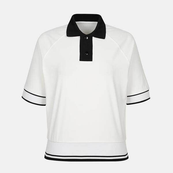 [오디세이] [오디세이]여성 시보리 포인트 카라 반팔 티셔츠 MWTBM2108-101
