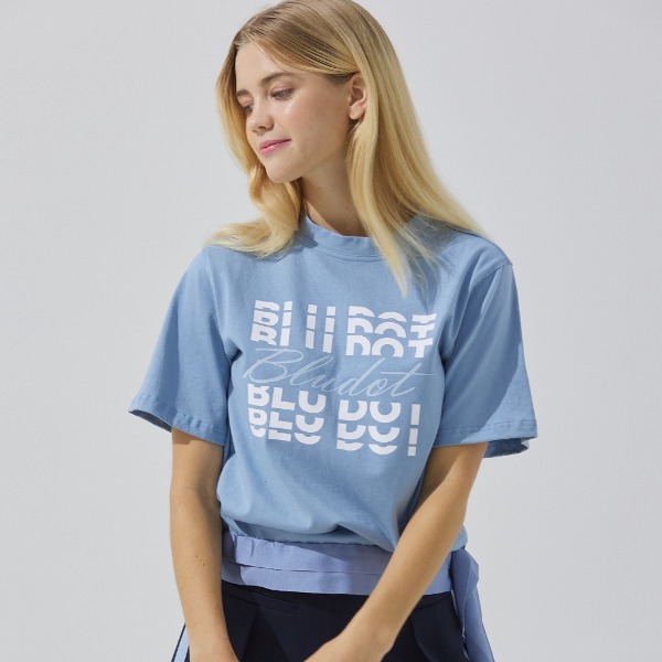 [BLU] 여성 스트링 테이프 포인트 티셔츠_BL BD2SWTS11BL