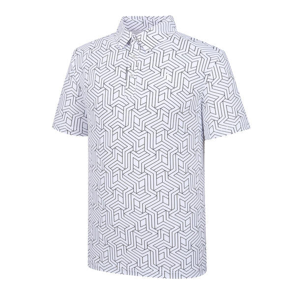 [레노마골프] 남성 전판 패턴 카라 반팔 티셔츠 RMTYK2172-101