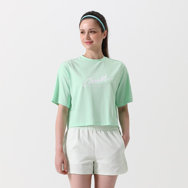 [오닐] [모델착장] 여성 와플 반팔 티셔츠 OWTRM6154-804