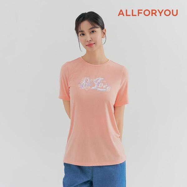 [올포유] 24SS 여성 원포인트 프린팅 반팔 티셔츠 ALQTN3141-304