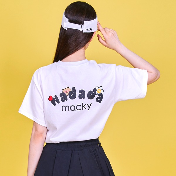 [MAC] 맥키 와다다베어 러브패치 반팔 티셔츠 화이트 MC24WDT1